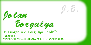 jolan borgulya business card